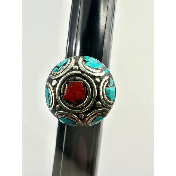 Tibetan Silver Ring Handmade Adjustable Boho‎ - Picture 1 of 5